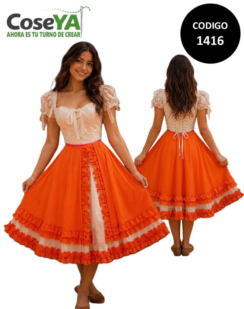 VESTIDO HUASA CHILENA